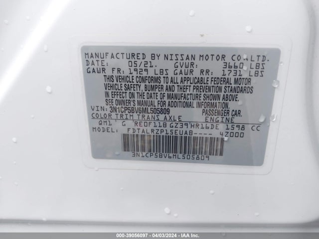 Nissan Kicks S Xtronic Cvt 2021 3N1CP5BV6ML505809 Image 9