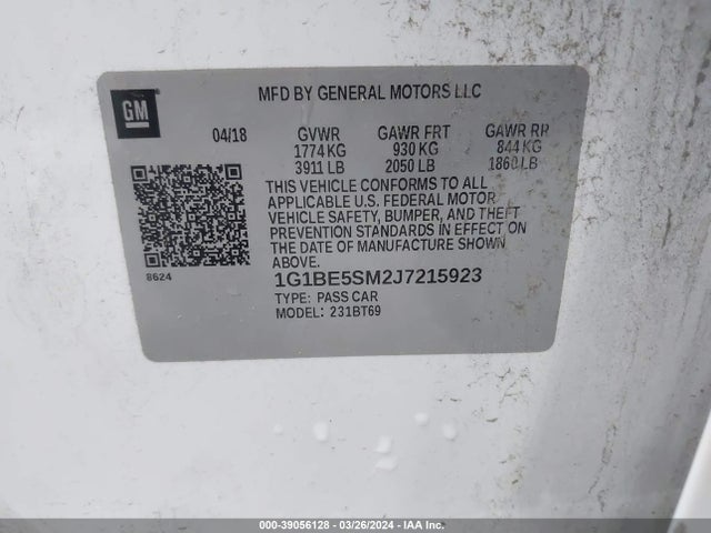 Chevrolet Cruze Lt Auto 2018 1G1BE5SM2J7215923 Image 9
