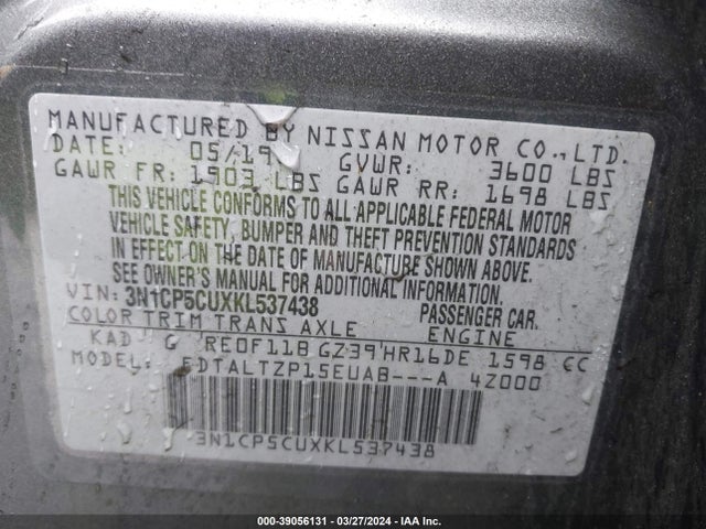 Nissan KICKS SR 2019 3N1CP5CUXKL537438 Image 9