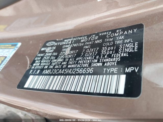 KM8J3CA45HU256696 Hyundai TUCSON SE