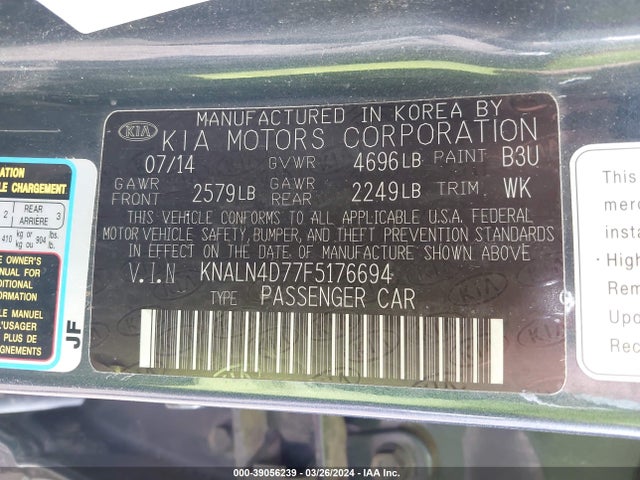 KIA Cadenza Premium 2015 KNALN4D77F5176694 Image 9