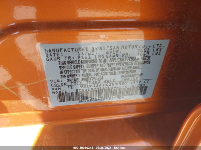 Nissan Sentra Sr Xtronic Cvt 2024 3N1AB8DV8RY250904 Image 9