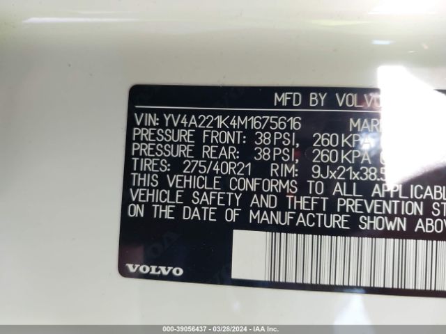 YV4A221K4M1675616 Volvo Xc90 T6 Momentum 6 Passenger