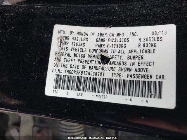 Honda Accord Ex-l 2014 1HGCR2F81EA006291 Image 9