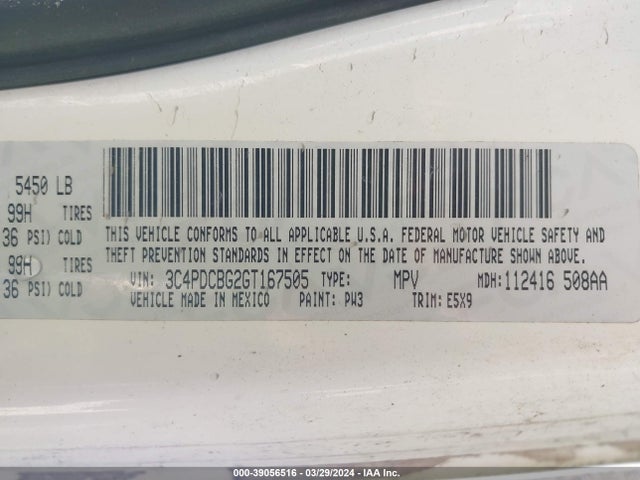 Dodge Journey Sxt 2016 3C4PDCBG2GT167505 Image 9