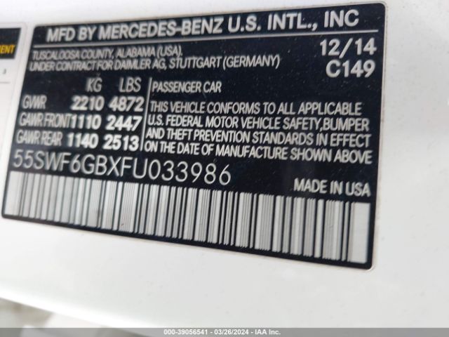 55SWF6GBXFU033986 Mercedes-Benz C 400 4matic
