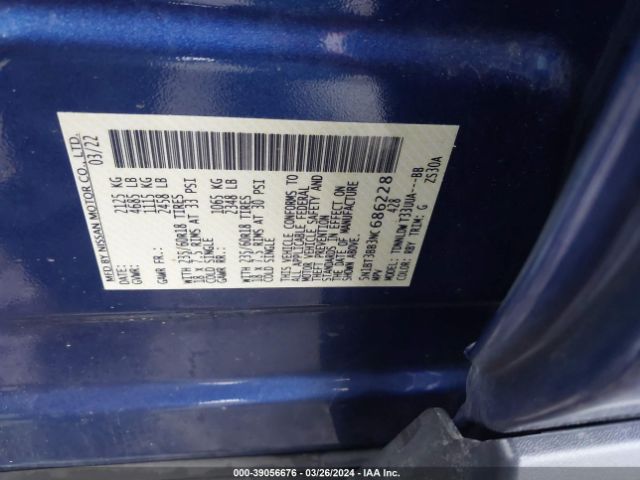5N1BT3BB3NC686228 Nissan Rogue Sv Intelligent Awd