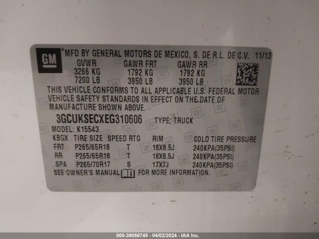 Chevrolet Silverado 1500 1lz 2014 3GCUKSECXEG310606 Image 9