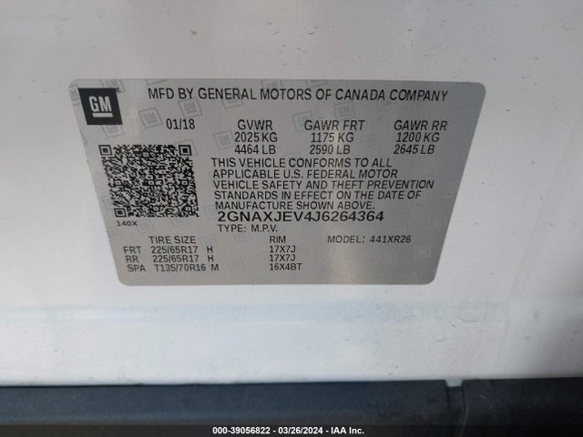 Chevrolet EQUINOX LT 2018 2GNAXJEV4J6264364 Image 9