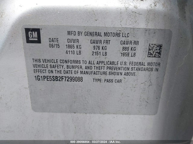 Chevrolet Cruze 2lt Auto 2015 1G1PE5SB2F7299088 Image 9