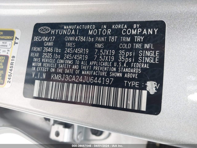 Hyundai Tucson Limited 2018 KM8J3CA24JU644197 Image 9