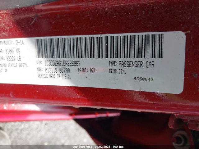 Dodge AVENGER SE 2014 1C3CDZAG1EN226967 Image 9