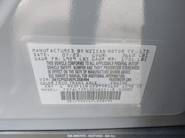 Nissan Kicks Sr Xtronic Cvt 2023 3N1CP5DV6PL558494 Image 9