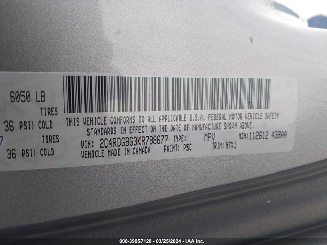 Dodge Grand Caravan Se 2019 2C4RDGBG3KR798677 Image 9