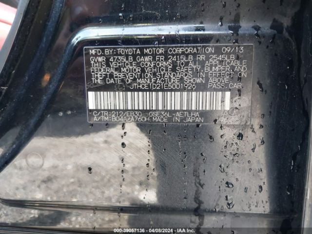 JTHCE1D21E5001926 Lexus IS 350