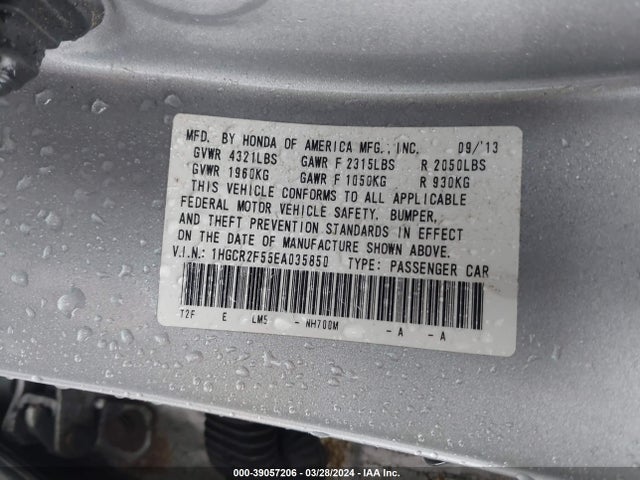 Honda Accord Sport 2014 1HGCR2F55EA035850 Image 9