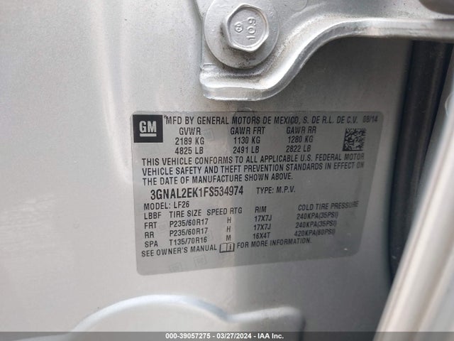 Chevrolet Captiva Sport 2ls 2015 3GNAL2EK1FS534974 Image 9