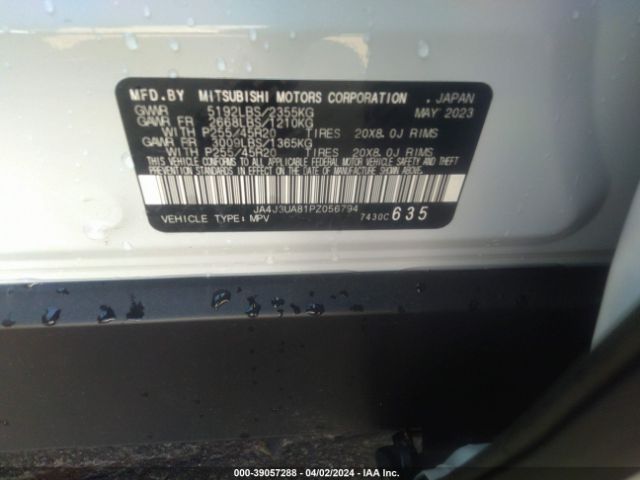 JA4J3UA81PZ056794 Mitsubishi Outlander Se Black Edition 2wd