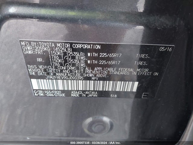 Toyota RAV4 LE 2016 JTMZFREV9GJ090395 Image 9