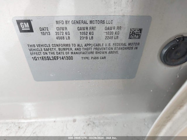 Chevrolet MALIBU 2LT 2014 1G11E5SL3EF141300 Image 9