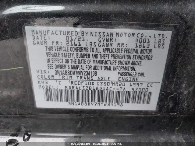 Nissan Sentra Sr Xtronic Cvt 2021 3N1AB8DV7MY234198 Image 9