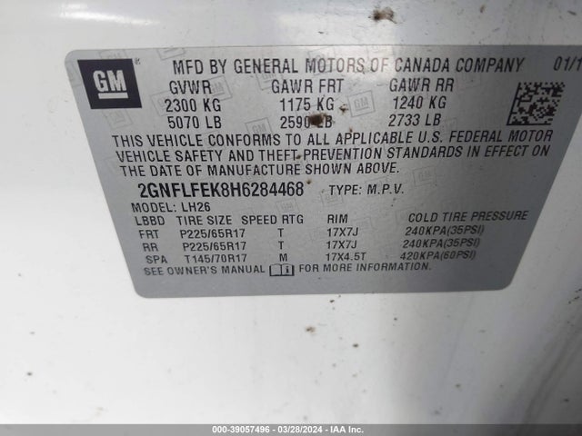 Chevrolet EQUINOX LT 2017 2GNFLFEK8H6284468 Image 9
