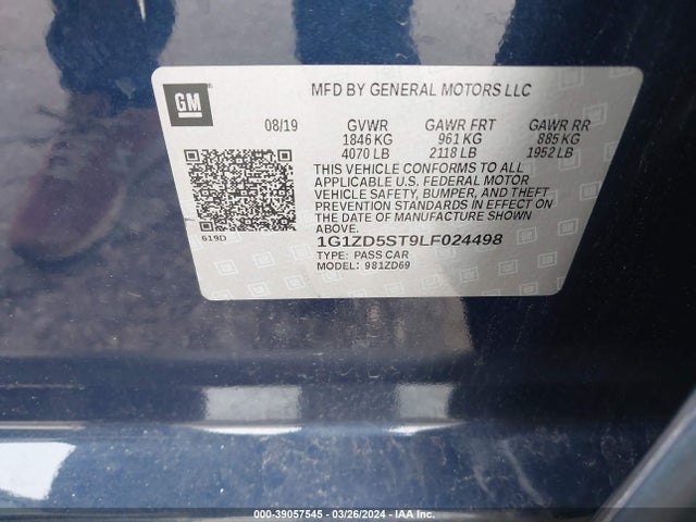Chevrolet MALIBU LT 2020 1G1ZD5ST9LF024498 Image 9
