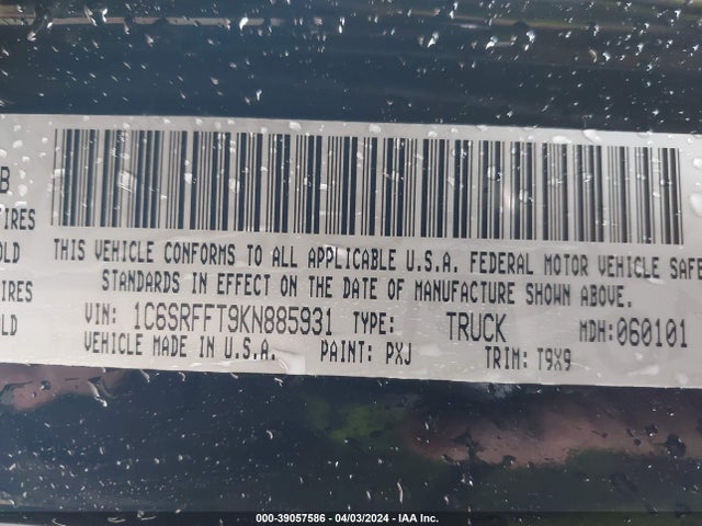 RAM 1500 2019 1C6SRFFT9KN885931 Image 9