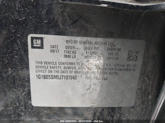 Chevrolet Cruze Lt Auto 2018 1G1BE5SM5J7107943 Image 9