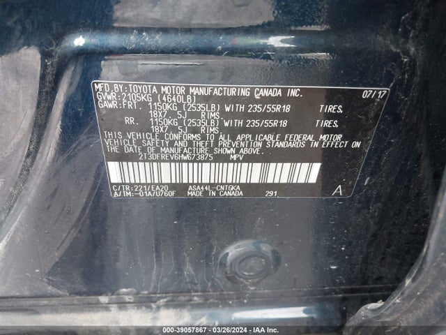 Toyota Rav4 Platinum 2017 2T3DFREV6HW673875 Image 9