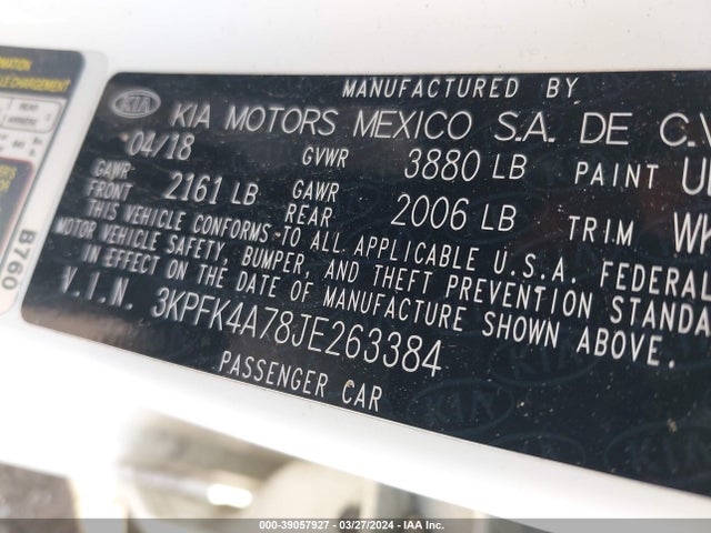 KIA FORTE LX 2018 3KPFK4A78JE263384 Image 9