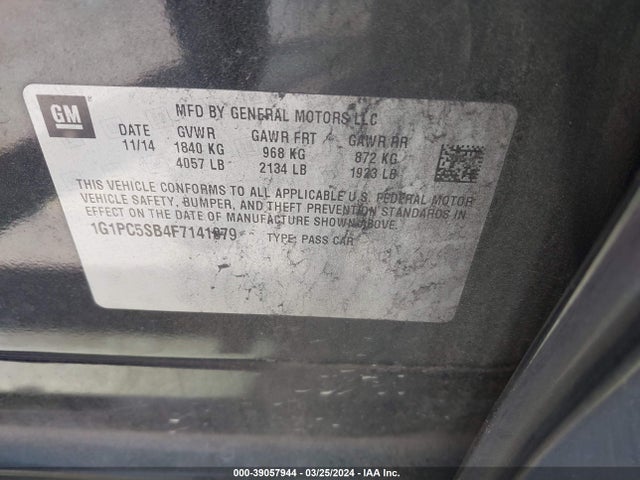 Chevrolet Cruze 1lt Auto 2015 1G1PC5SB4F7141079 Image 9