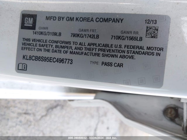 Chevrolet Spark Ls Auto 2014 KL8CB6S95EC496773 Image 9