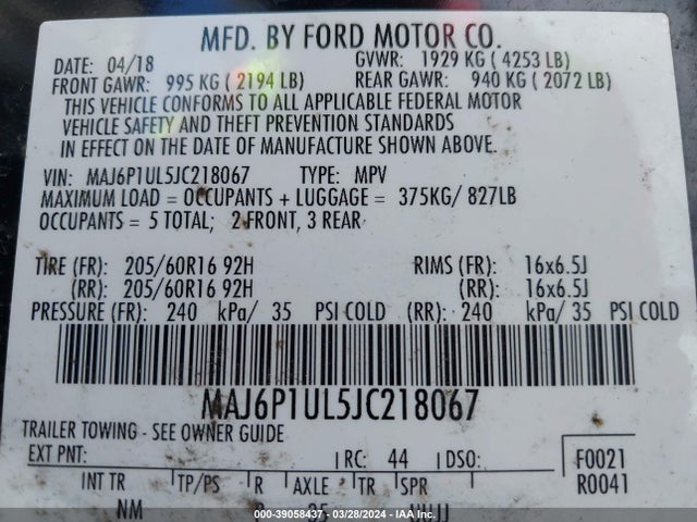 Ford Ecosport Se 2018 MAJ6P1UL5JC218067 Image 9
