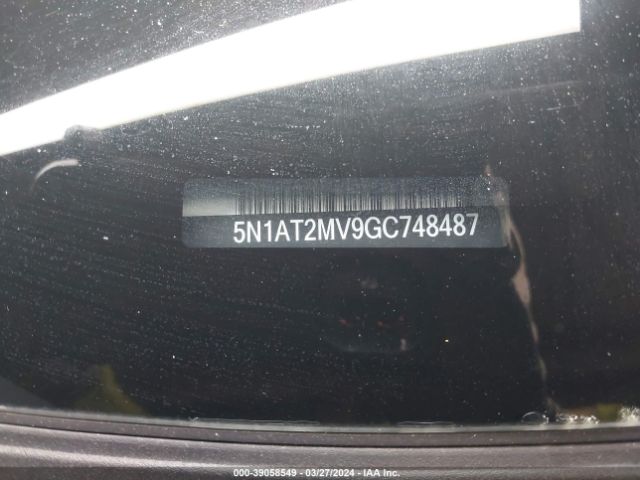 5N1AT2MV9GC748487 Nissan Rogue S/sl/sv