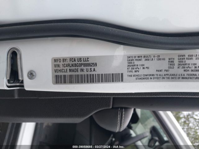 1C4RJKBG0P8886259 Jeep Grand Cherokee L Limited 4x4