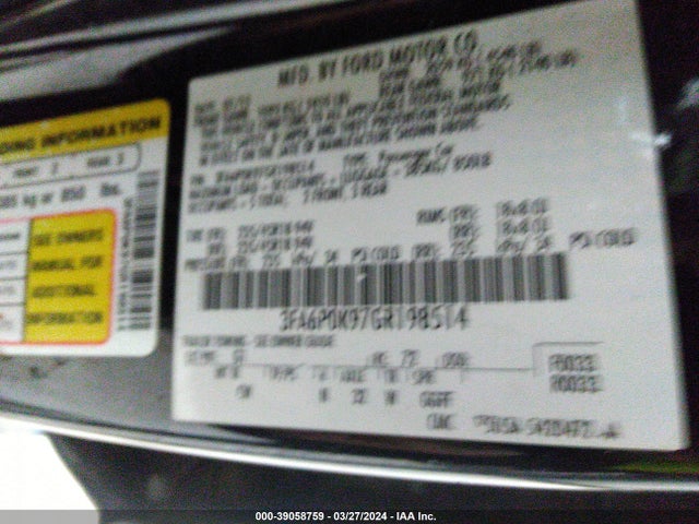 Ford Fusion Titanium 2016 3FA6P0K97GR198514 Image 9