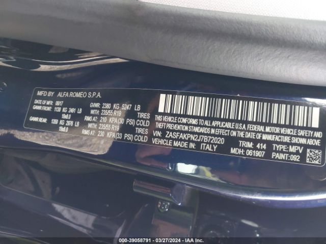 ZASFAKPN2J7B72020 Alfa Romeo Stelvio Sport Awd