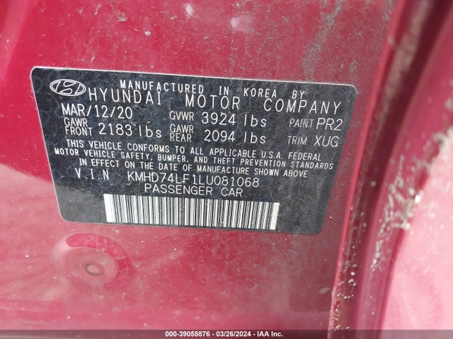 Hyundai ELANTRA SE 2020 KMHD74LF1LU081068 Image 9
