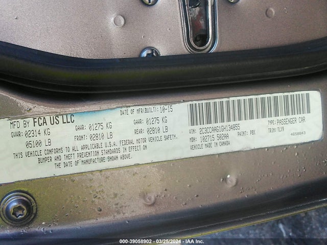Chrysler 300 Limited 2016 2C3CCAAG1GH134855 Image 9