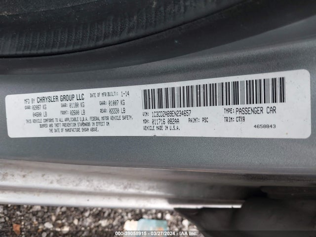 Dodge AVENGER SE 2014 1C3CDZAB9EN234657 Image 9
