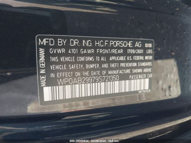 2009 PORSCHE 911 WP0AB29979S721350 Photo 8