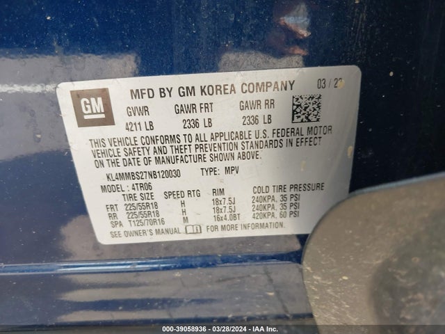 KL4MMBS27NB120030 Buick Encore Gx Fwd Preferred