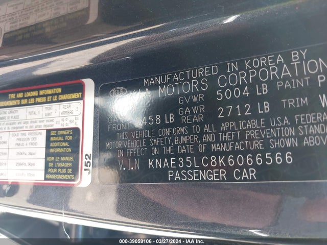 KIA STINGER GT 2019 KNAE35LC8K6066566 Image 9