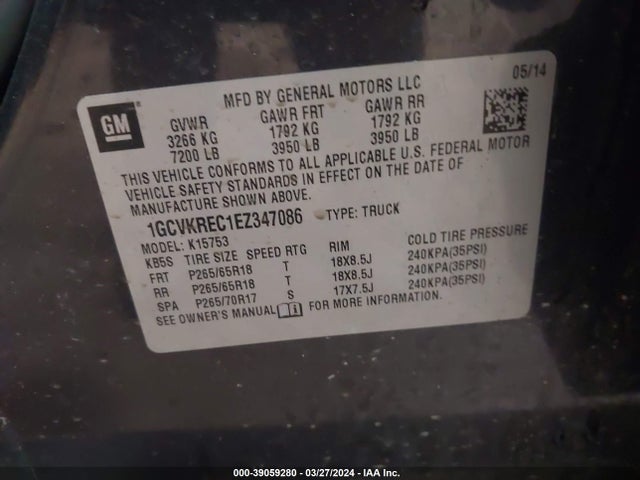 Chevrolet Silverado 1500 2lt 2014 1GCVKREC1EZ347086 Image 9