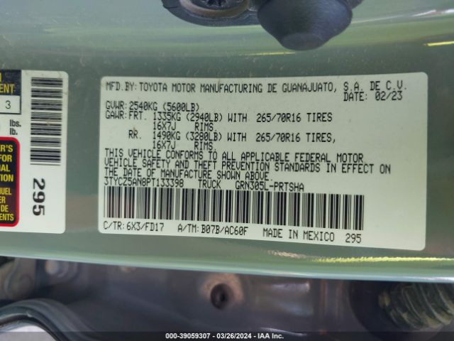 3TYCZ5AN8PT133398 Toyota Tacoma Trd Off Road