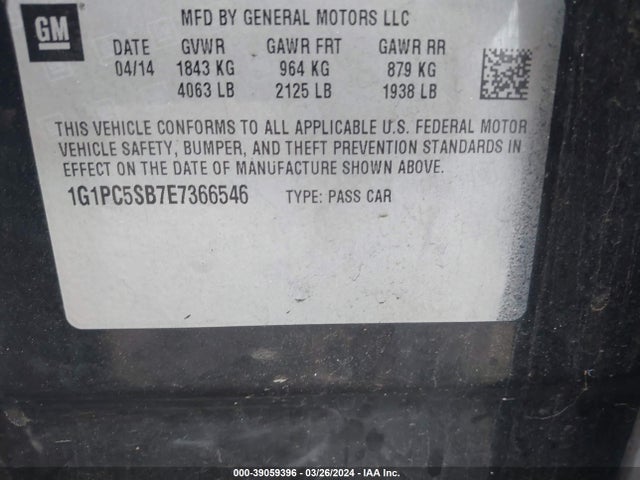 Chevrolet Cruze 1lt Auto 2014 1G1PC5SB7E7366546 Image 9