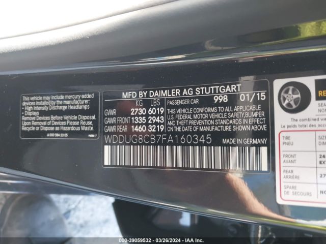 WDDUG8CB7FA160345 Mercedes-Benz S 550