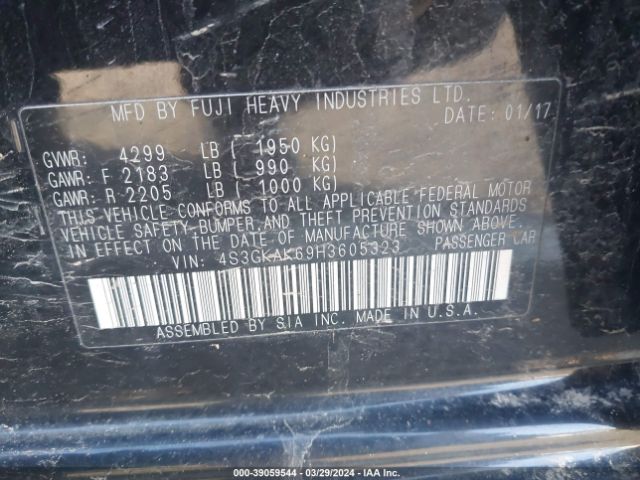 4S3GKAK69H3605323 Subaru Impreza 2.0i Sport