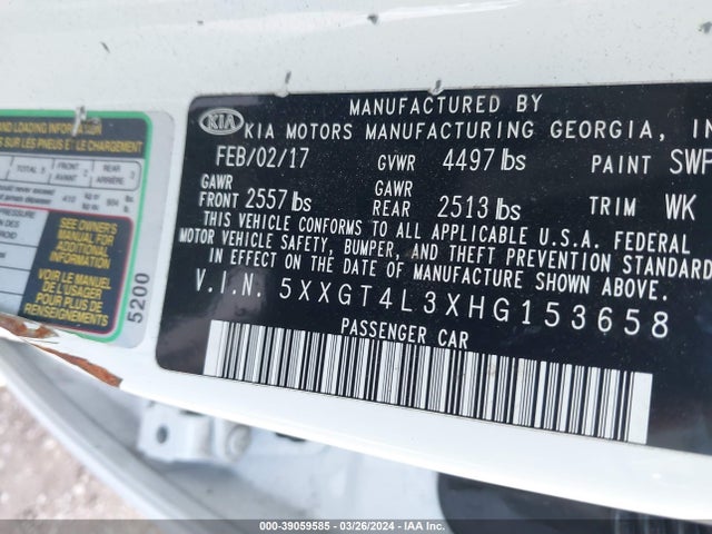 KIA Optima Lx 2017 5XXGT4L3XHG153658 Image 9